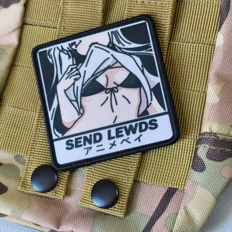 Parche táctico estampado chica anime – para gancho y bucle