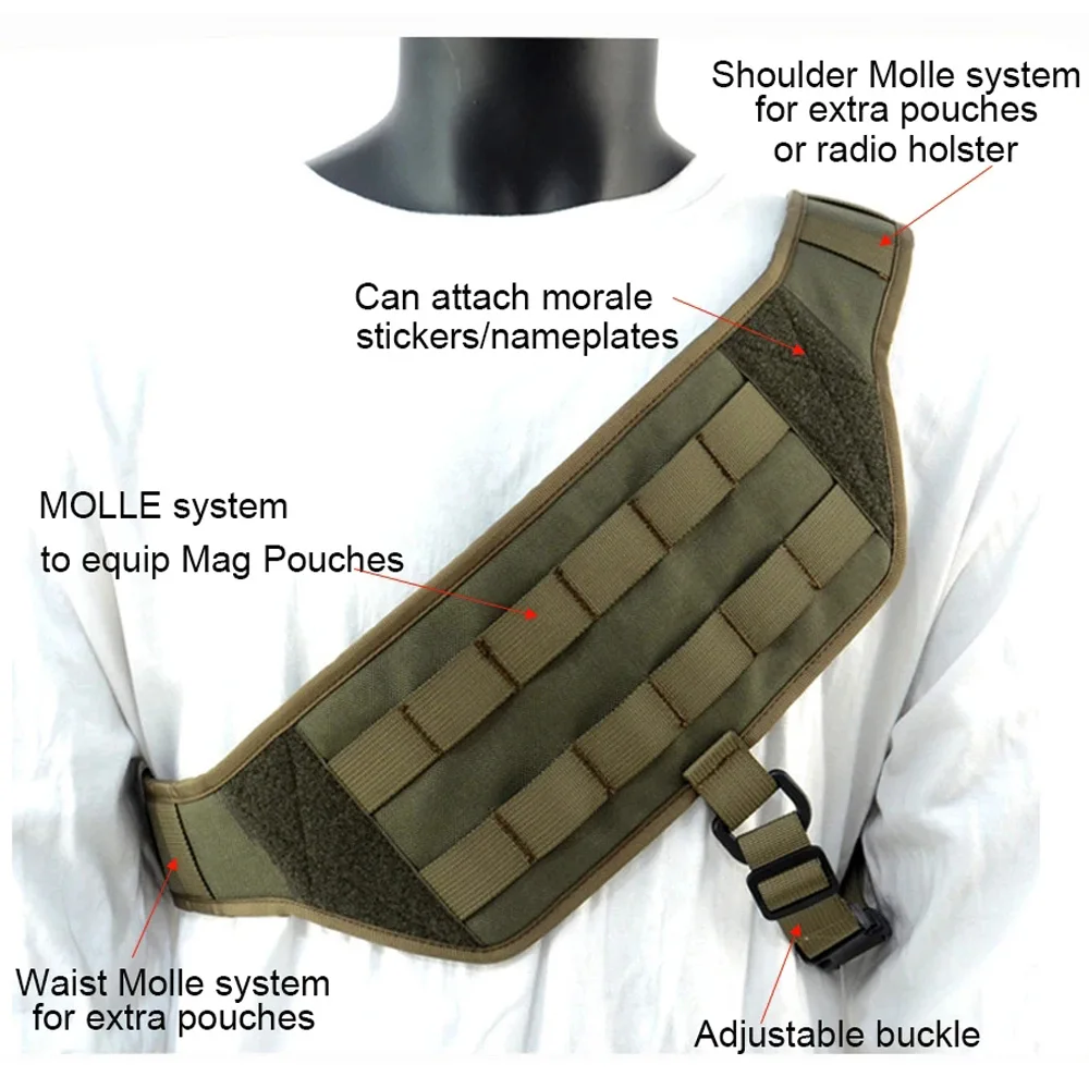 Bandolera MOLLE para pecho y hombro en nailon ajustable - imagen 4
