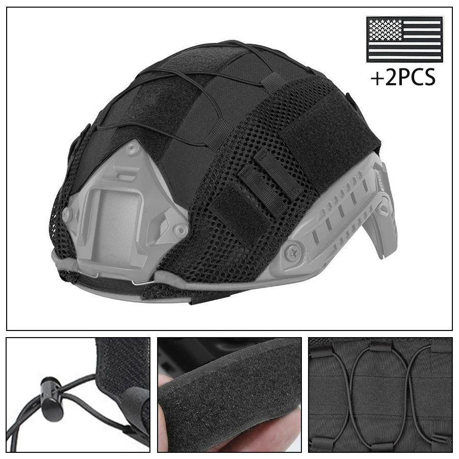 Funda casco FAST táctica de nailon con correa de sujeción - imagen 4