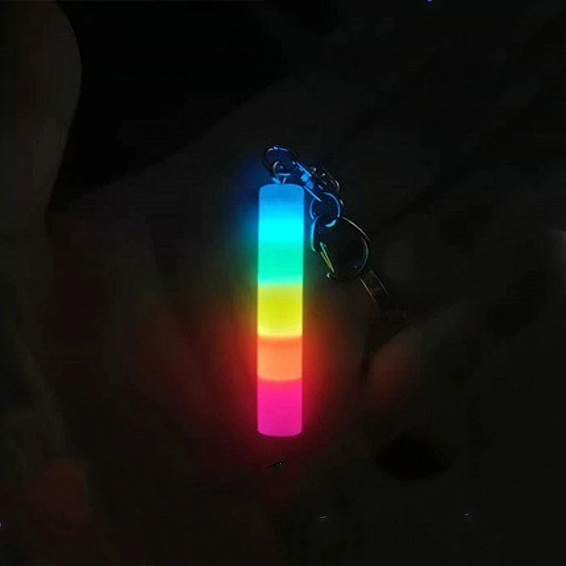 Llavero lumínico EDC en resina colorido - tubo no tritio, colgante