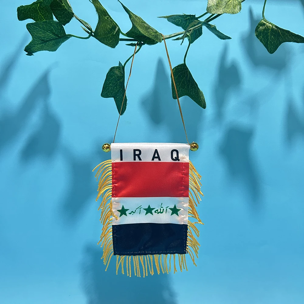 Bandera de coche de Irak en tamaño mini colgante