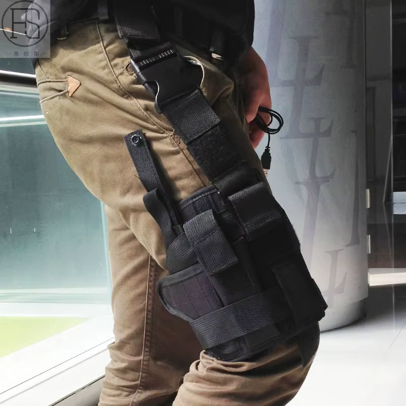 Funda táctica pistola de muslo derecha con arnés MOLLE - imagen 2