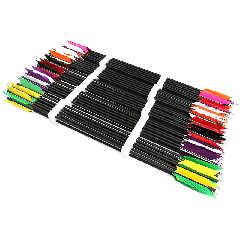 Flechas de carbono 31,5 pulgadas spine 500 pluma pavo arco recurvo - imagen 4