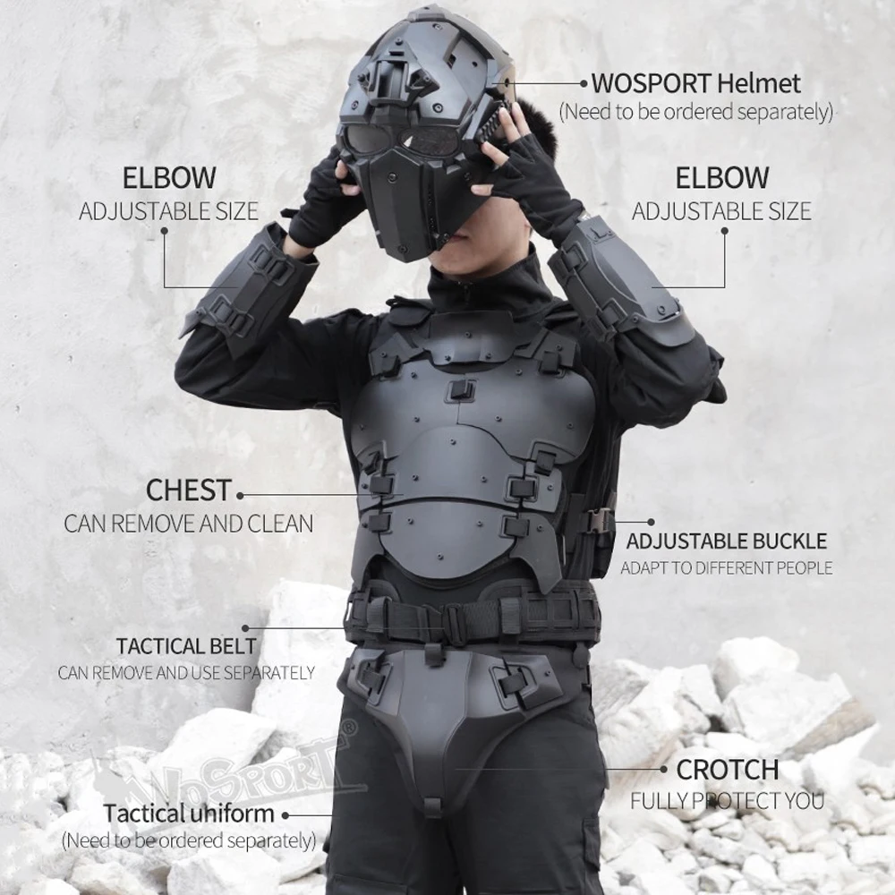 Chaleco táctico Airsoft con protección de pecho ajustable y MOLLE - imagen 4