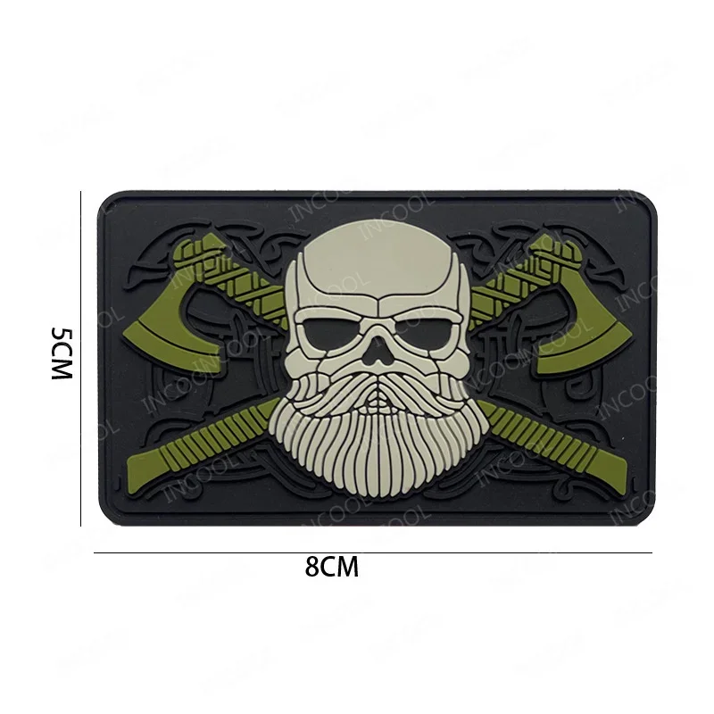 Shoous Parche táctico vikingo bordado en PVC de goma