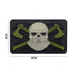 Shoous Parche táctico vikingo bordado en PVC de goma