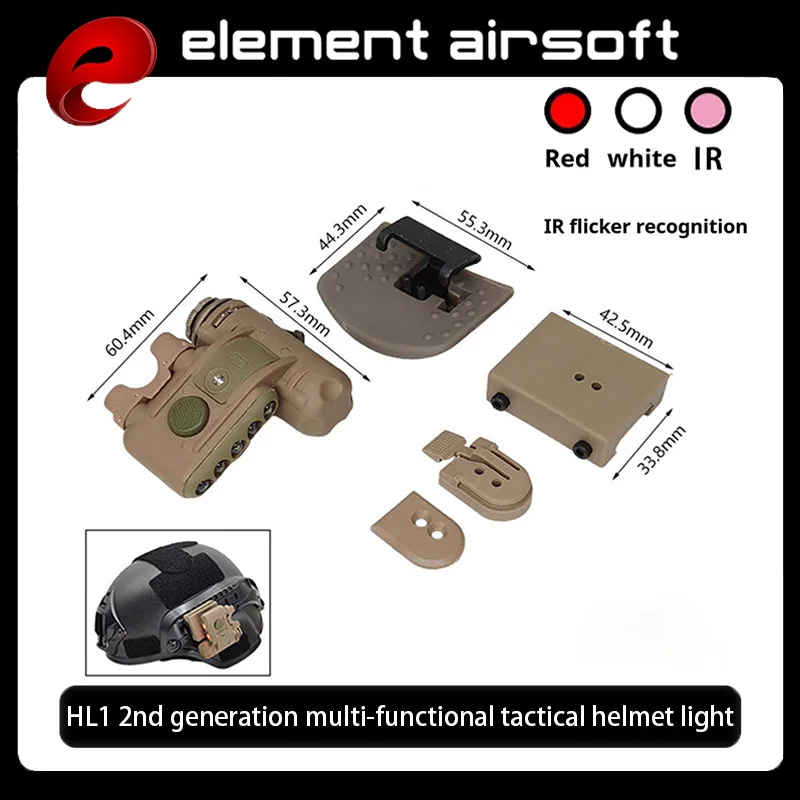 Casco táctico GEN 2 con luz blanca y roja para airsoft