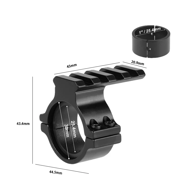Abrazadera Picatinny táctica para linterna y visor de caza - imagen 4