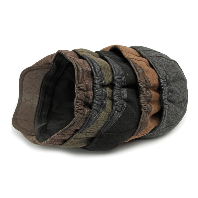 Gorra plana para hombre de lana con diseño de espiga - imagen 3