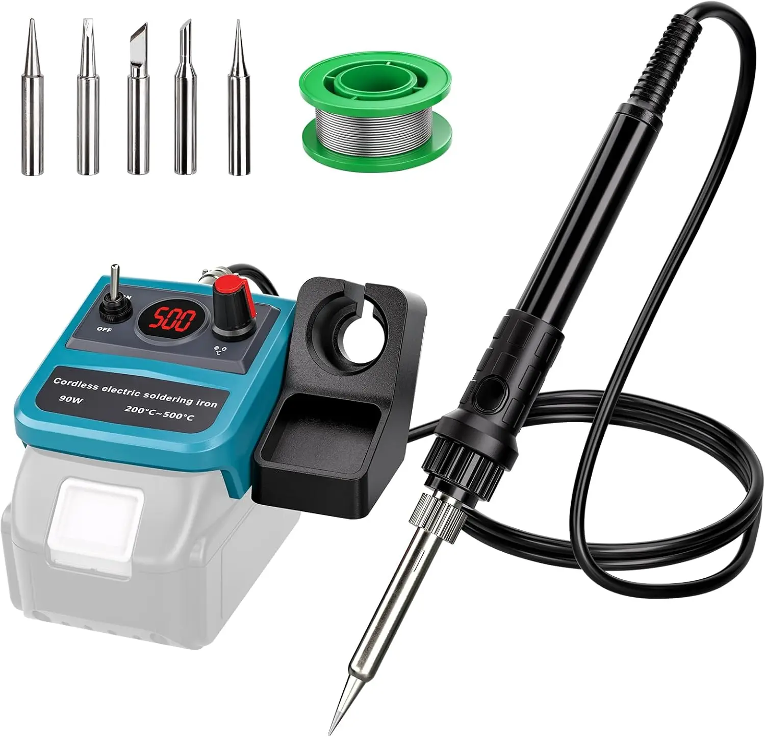 Soldador digital LED inalámbrico compatible Makita Bosch Dewalt - imagen 5