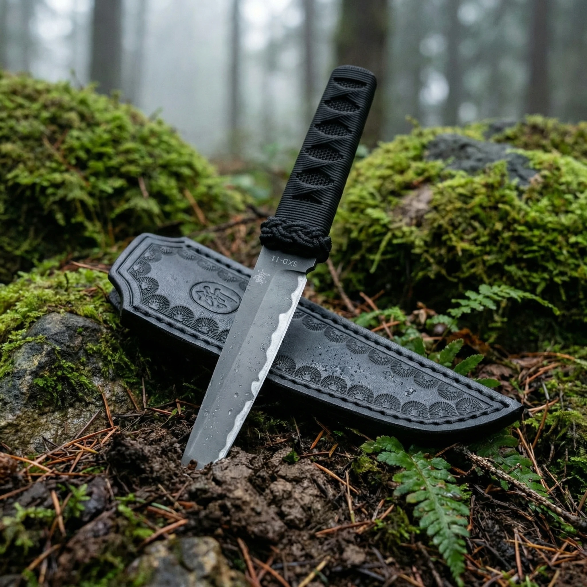 Cuchillo táctico fijo para exterior con funda para camping - imagen 2