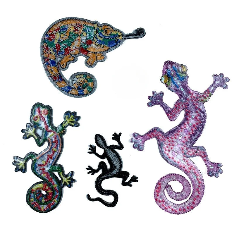 Parche termoadhesivo bordado Gecko negro para planchar ropa táctica - imagen 2