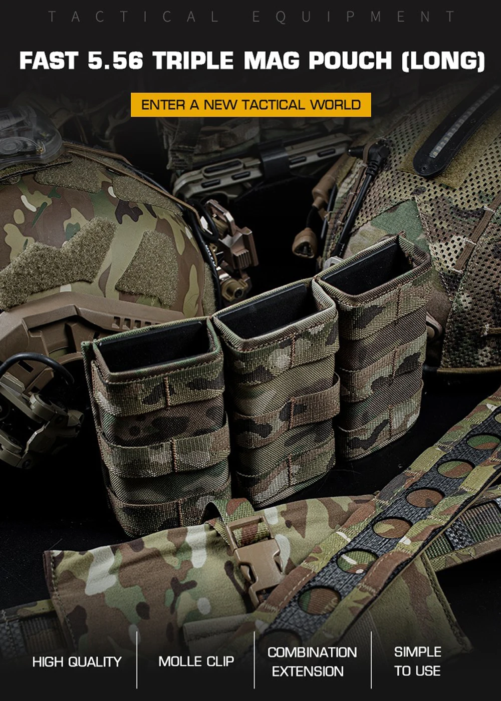 Bolsa triple táctica para cargadores largos