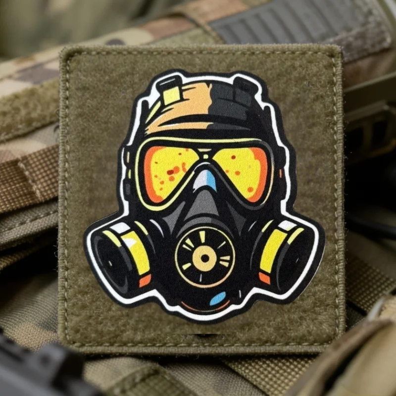 Parche táctico bomberos Mask con velcro para chaleco MOLLE - imagen 2