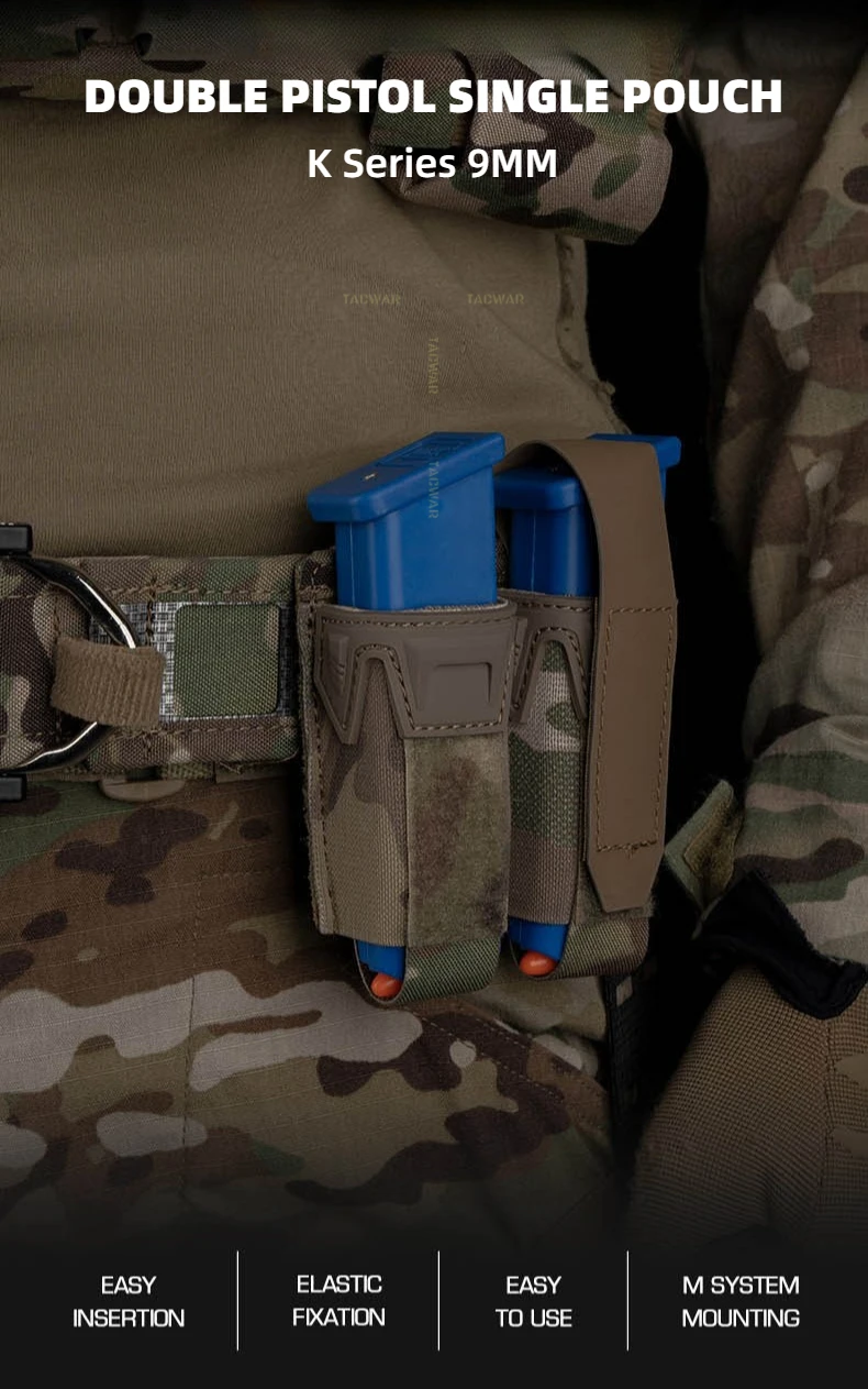 Bolsa doble para pistola Airsoft con solapa extraíble