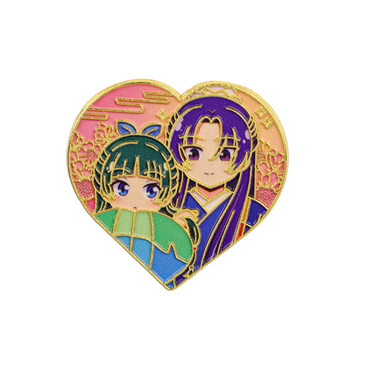 Pin de esmalte con corazón anime en formato broche
