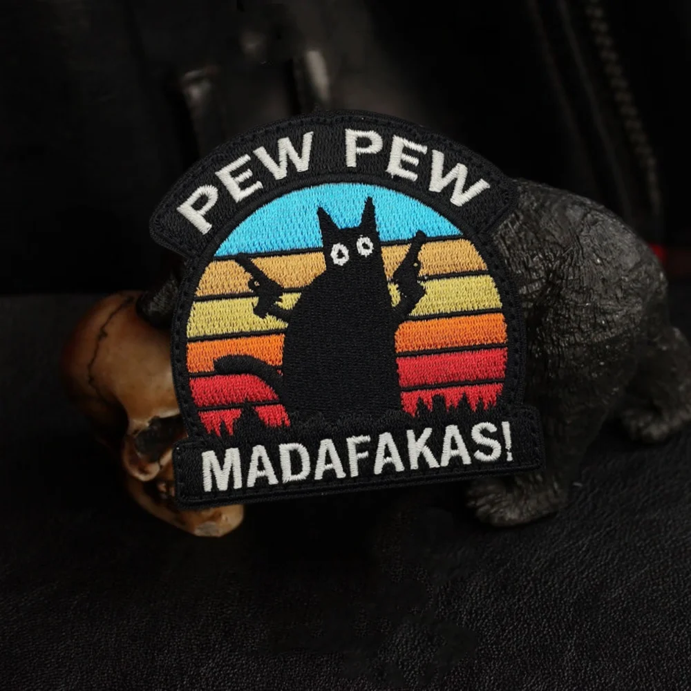 Parche bordado táctico gato negro – para MOLLE o coser - imagen 3