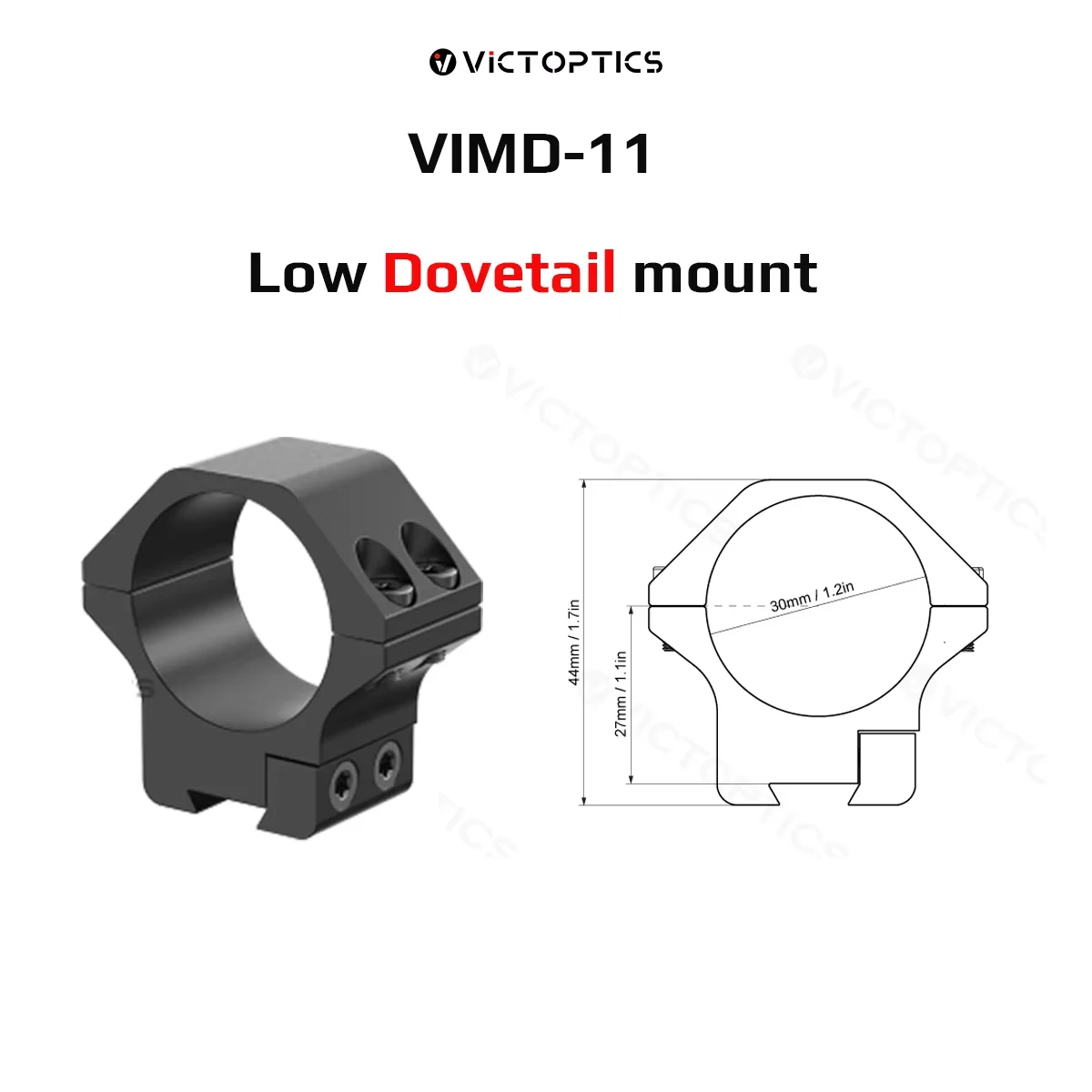 Anillas para visor Victoptics 30 mm perfil bajo Weaver/Dovetail - imagen 4