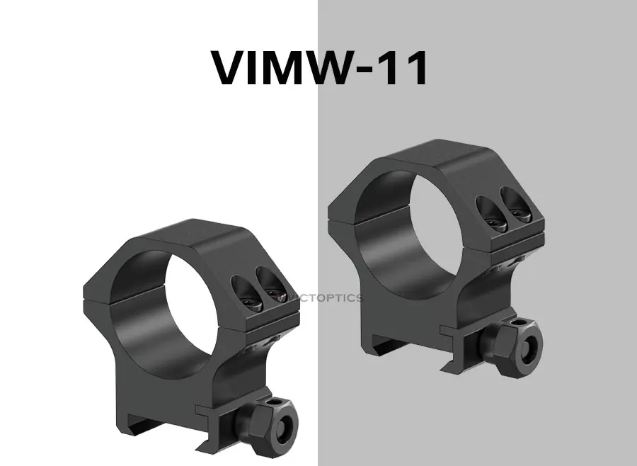 Anillos de montaje para tubo de 30 mm en acabado negro mate