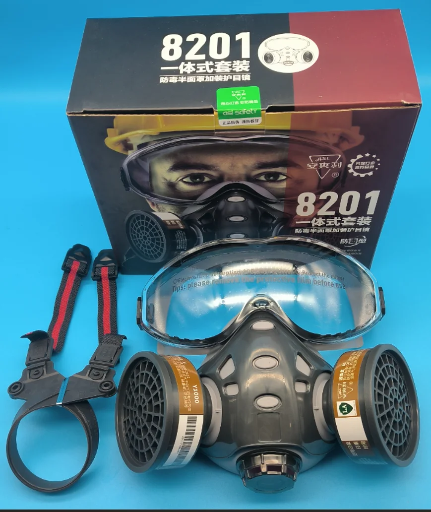Máscara de gas táctica con filtro y gafas de protección - imagen 3