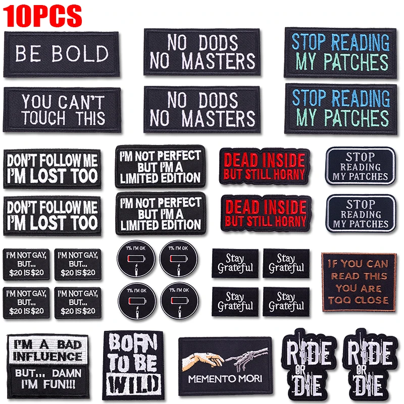 Parche termoadhesivo táctico bordado letras eslogan para coser - imagen 5