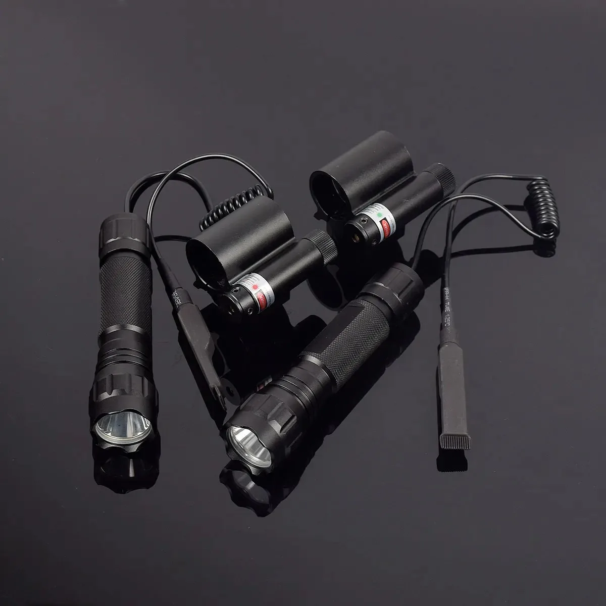 Linterna táctica LED con láser rojo y verde para riel Picatinny - imagen 4