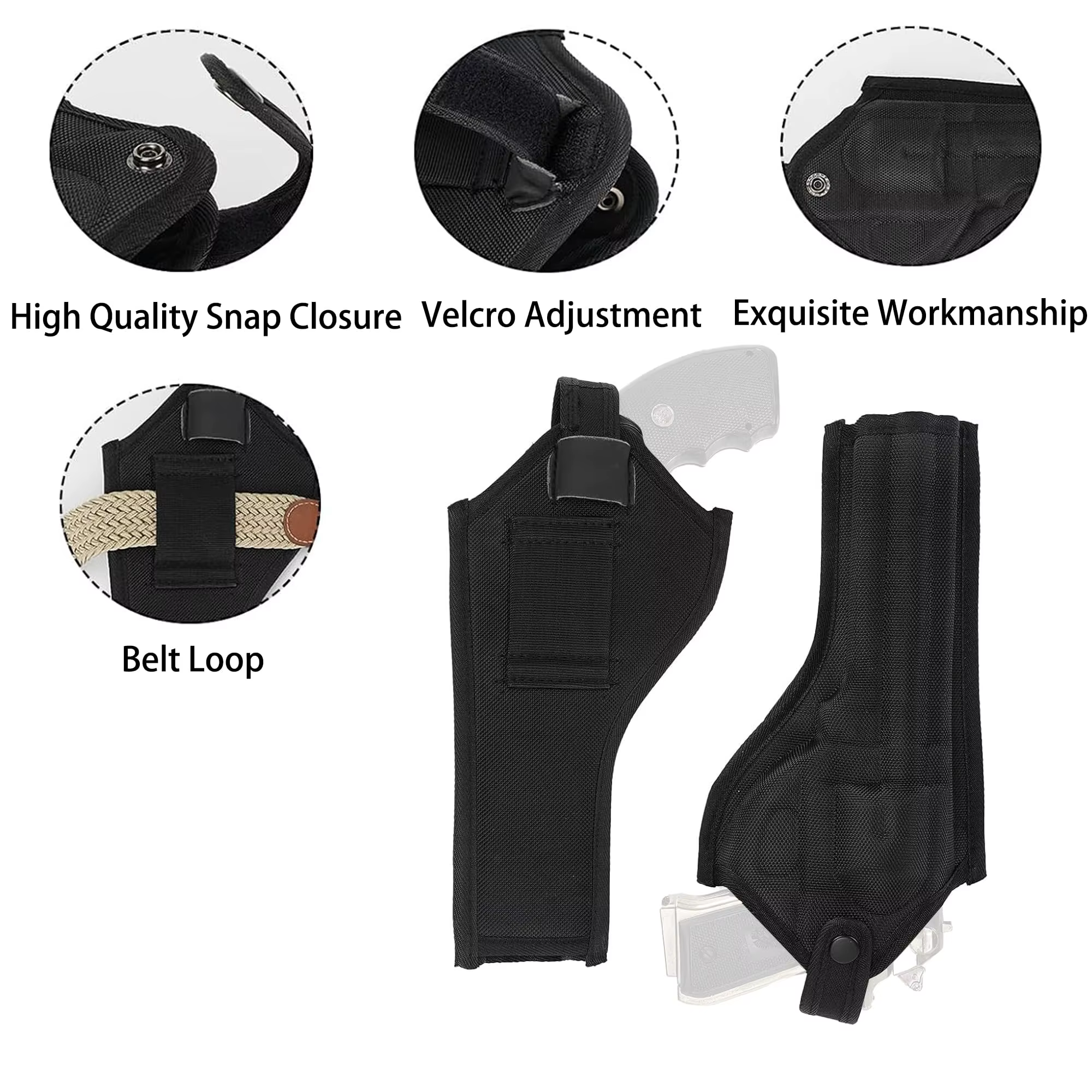 Funda táctica Oxford para pistola y revólver, extracción rápida - imagen 5