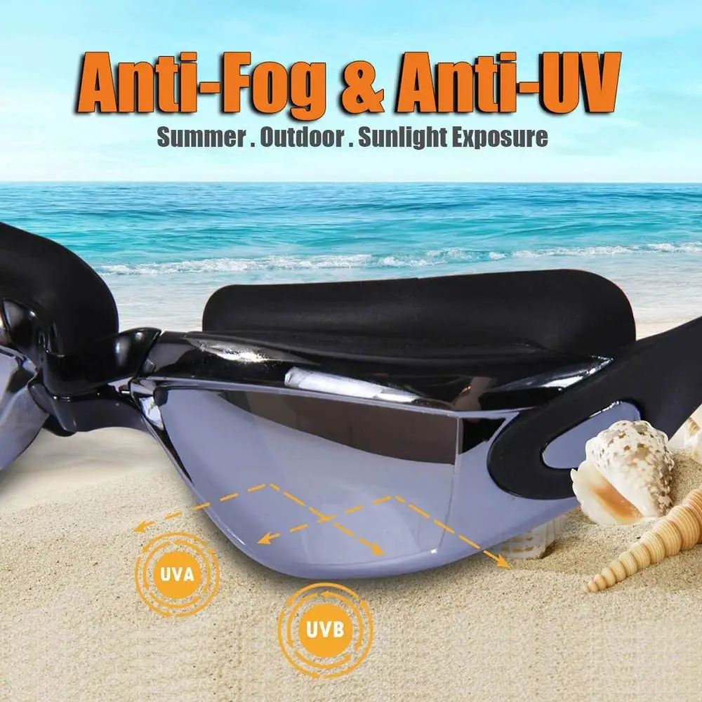 JSJM gafas de natación profesional antivaho silicona ajustable - imagen 2