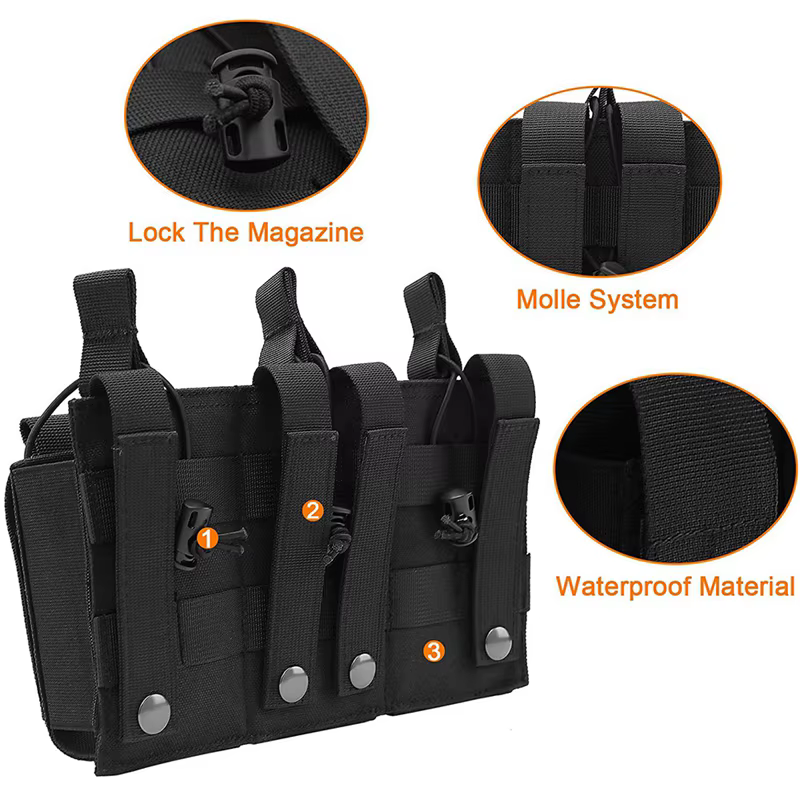 Portacargadores MOLLE táctica para cargadores de pistola, abierta - imagen 2