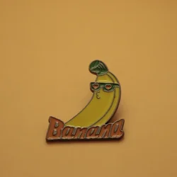 Pin de solapa plátano humorístico para mochila y regalo