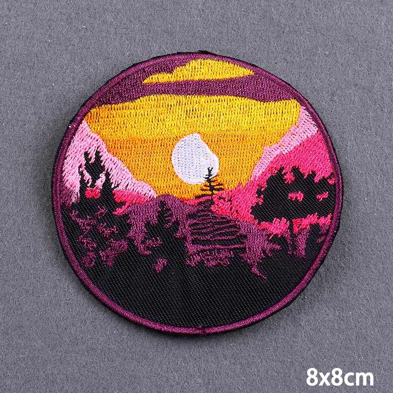Parches MOLLE bordados piramidales puesta de sol para uniformes - imagen 3
