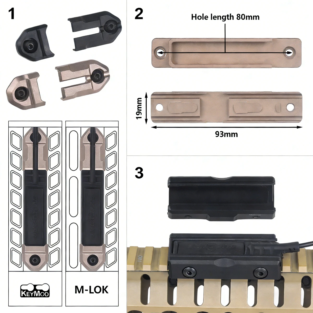 Soporte interruptor cola de ratón SureFire para riel Picatinny M-LOK