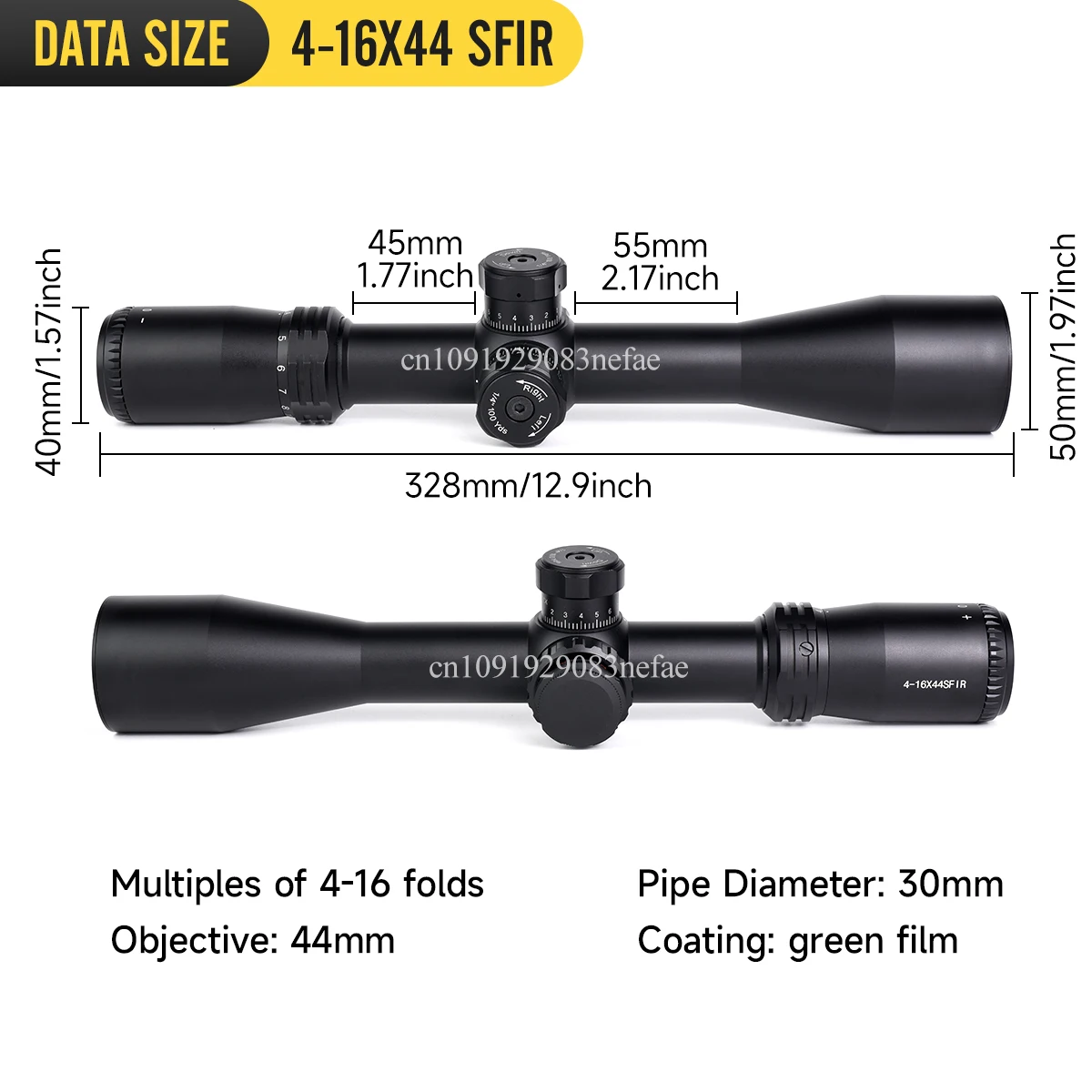 Mira telescópica táctica SFIR rojo verde iluminación con bloqueo rifle - imagen 3