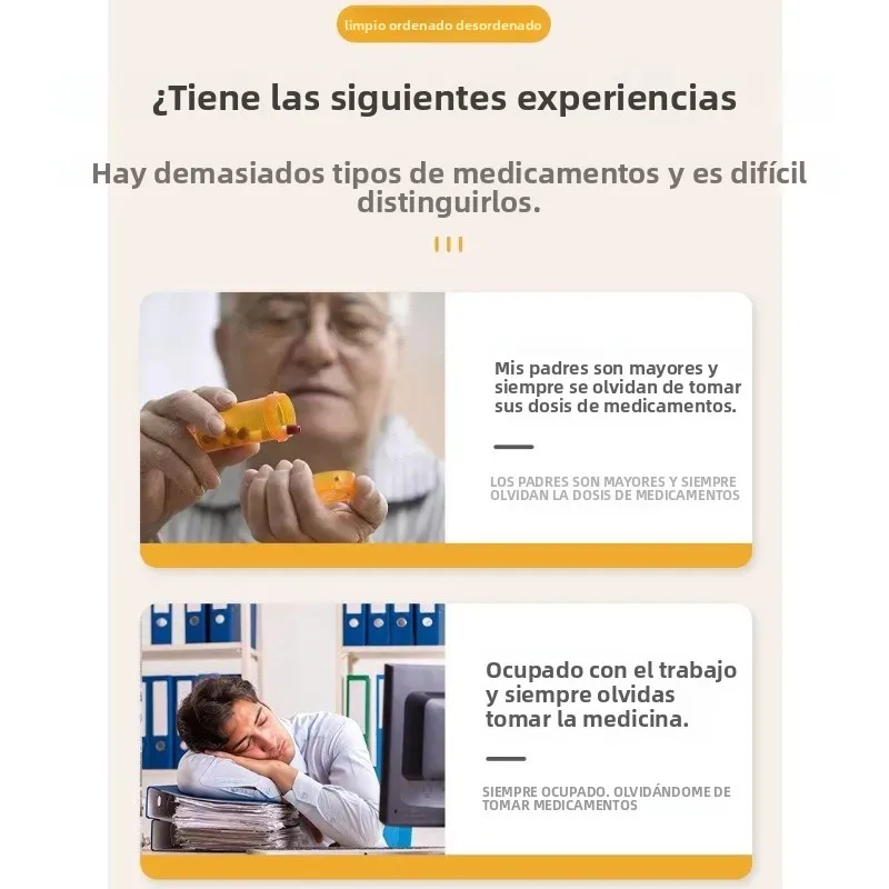 Pastillero portátil semanal organizador de medicamentos para dosis - imagen 5