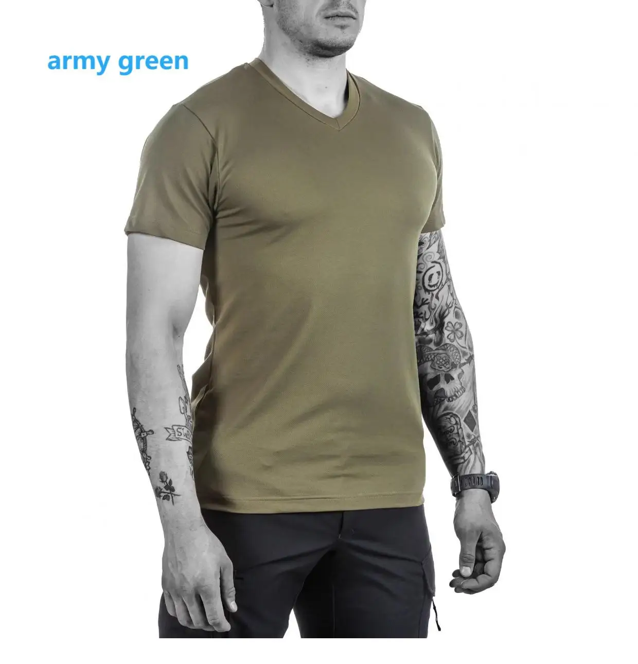 Camiseta táctica de secado rápido con cuello V OVNI Coolmax - imagen 5