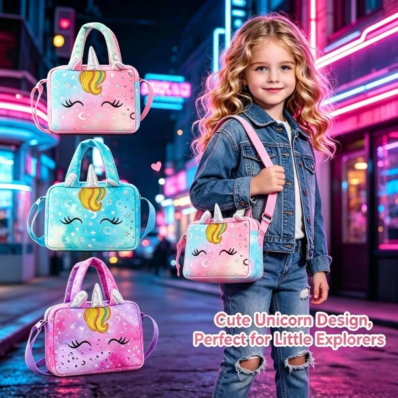 Bolso bandolera felpa unicornio tie-dye – Para niñas - imagen 4