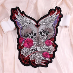 Chaqueta pilotos cuero con parche águila trasero motociclista