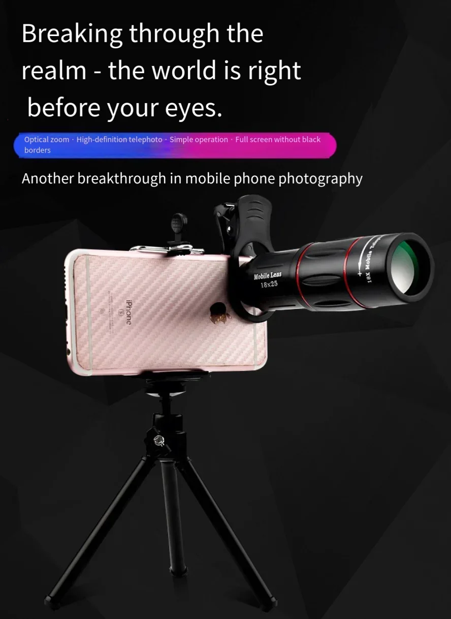 Lente de zoom para móvil monocular portátil 18X