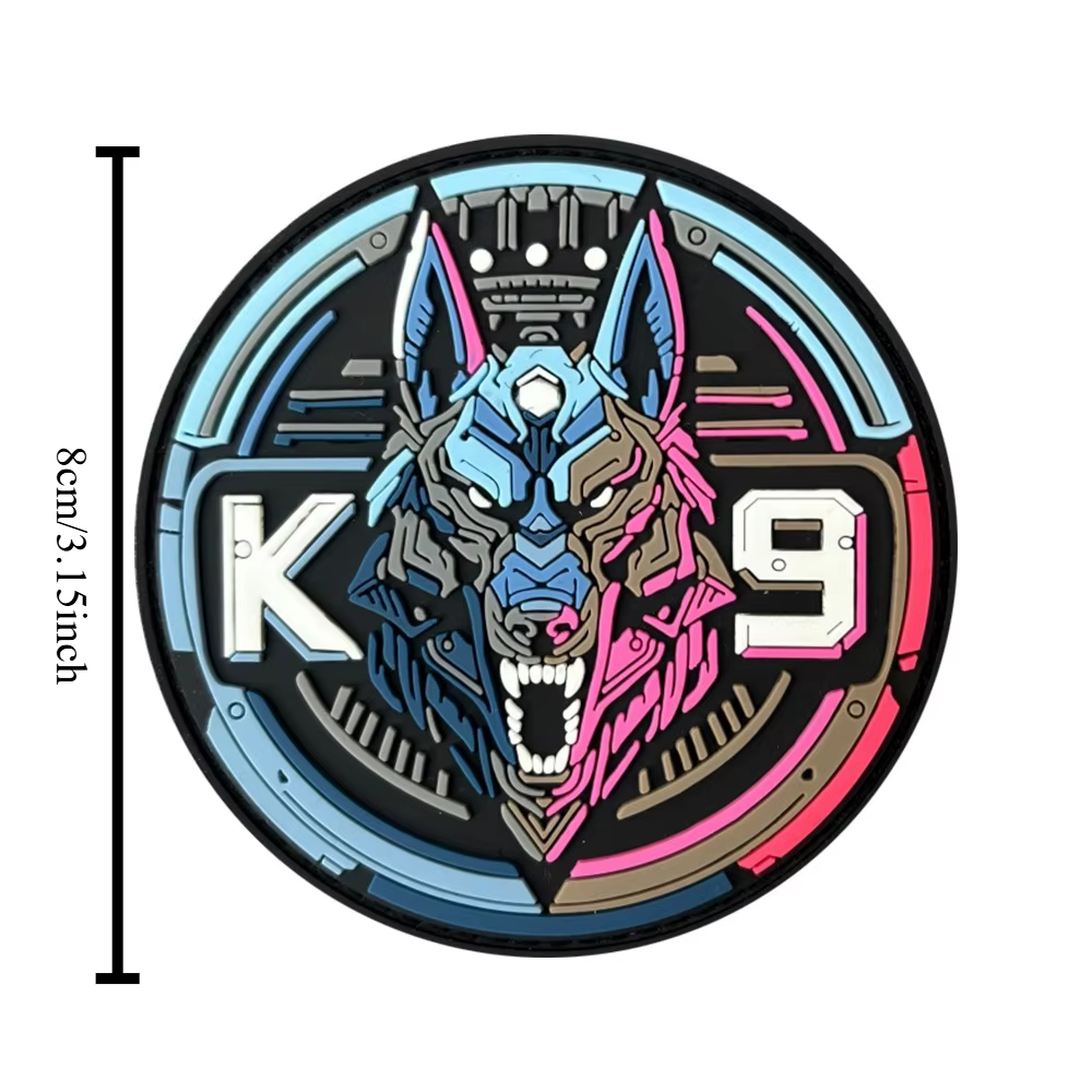 Parche táctico 3D PVC K9 lobo moral para mochila y chaleco - imagen 4