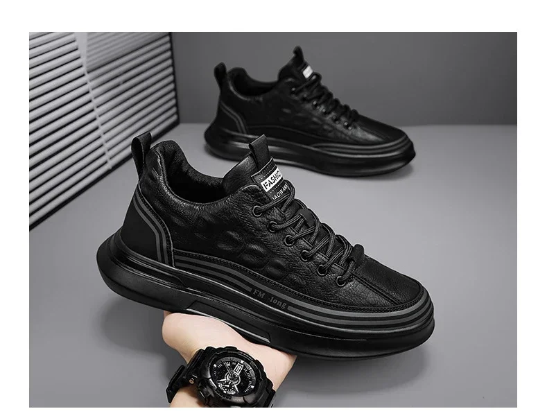 Zapatos deportivos informales para hombre, opción de otoño en negro