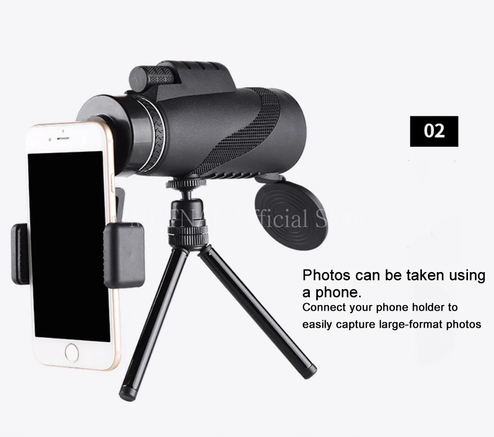 Imagen del monocular en uso con smartphone