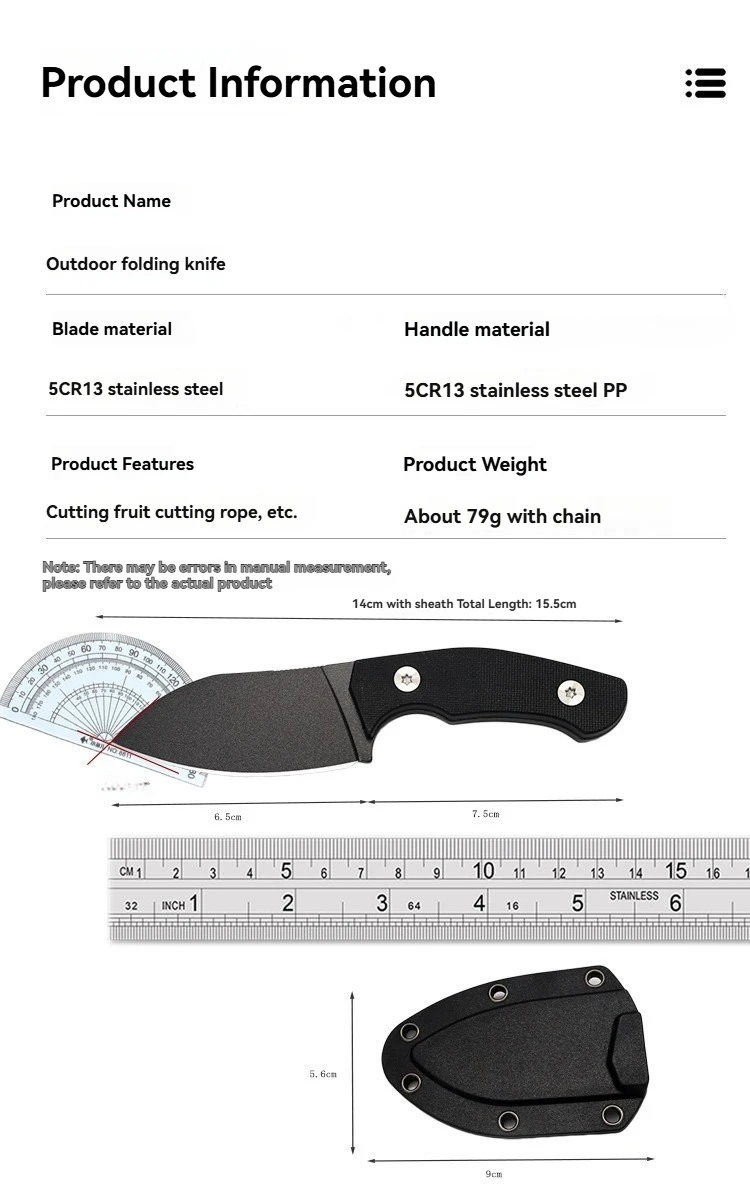 Detalle del cuchillo y funda protectora