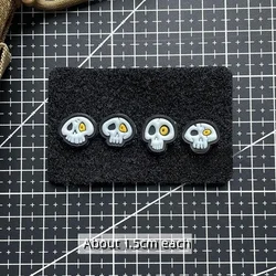 Parche calavera táctica PVC con luz nocturna – Gancho y bucle