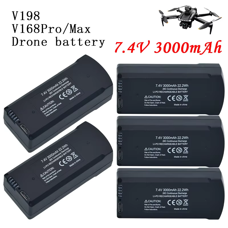 Batería LiPo 7.4V 3000mAh para drone V198