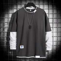 Camiseta streetwear hombre cuello redondo holgada colores a juego