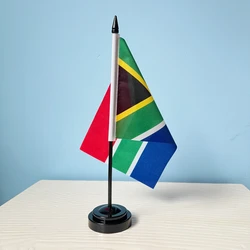 Bandera de Sudáfrica para escritorio con soporte de mesa