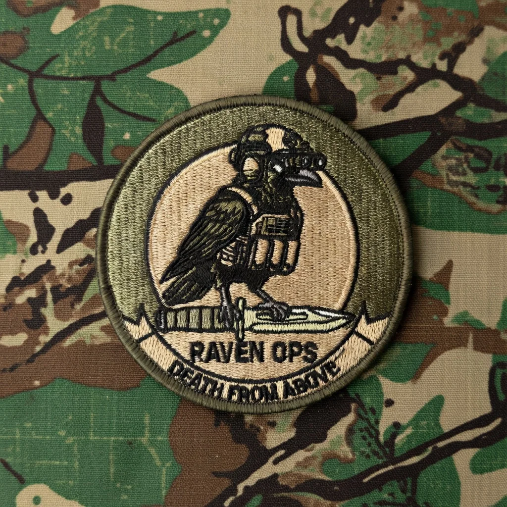Raven Ops parche táctico pájaro con gancho y bucle para mochilas - imagen 5