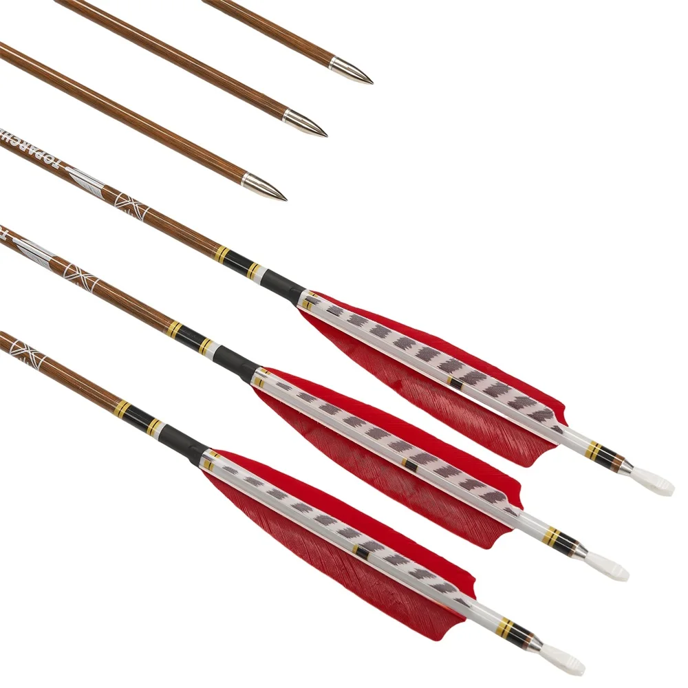 Flechas carbono puro 32» pluma pavo, 100 granos, spine 300-600 para arco