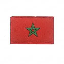 Parche bandera marroquí bordado con velcro para mochila táctica