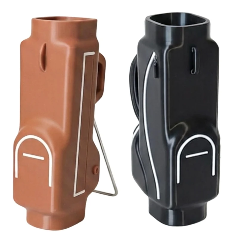 Contenedor con diseño tipo bolsa de golf y soporte plegable